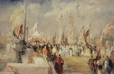 Die Eröffnung der London Bridge durch König Wilhelm IV. und Königin Adelaide am 1. August 1831